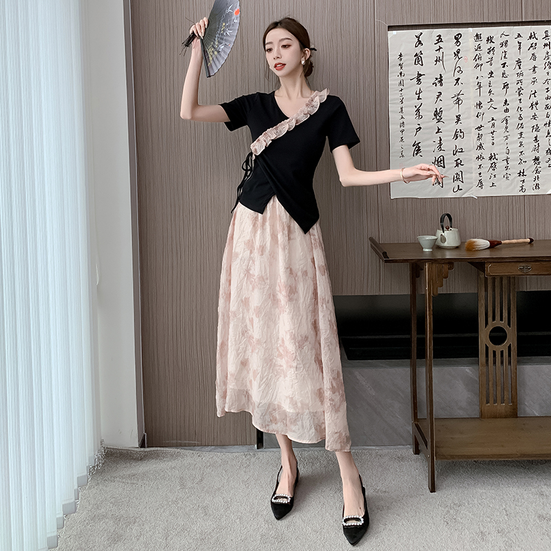 Sweet Casual slim temperament summer skirt a set