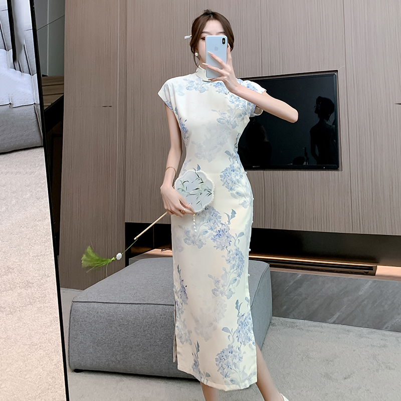 Cardigans Chinese style light cheongsam summer maiden dress