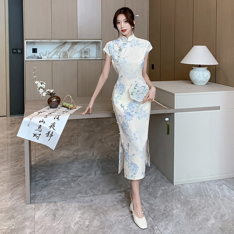 Cardigans Chinese style light cheongsam summer maiden dress