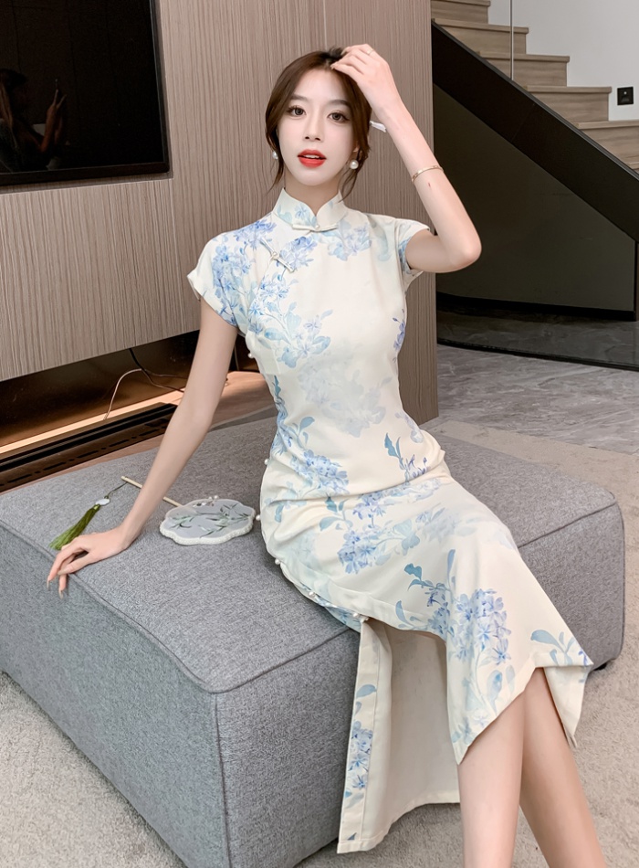 Cardigans Chinese style light cheongsam summer maiden dress