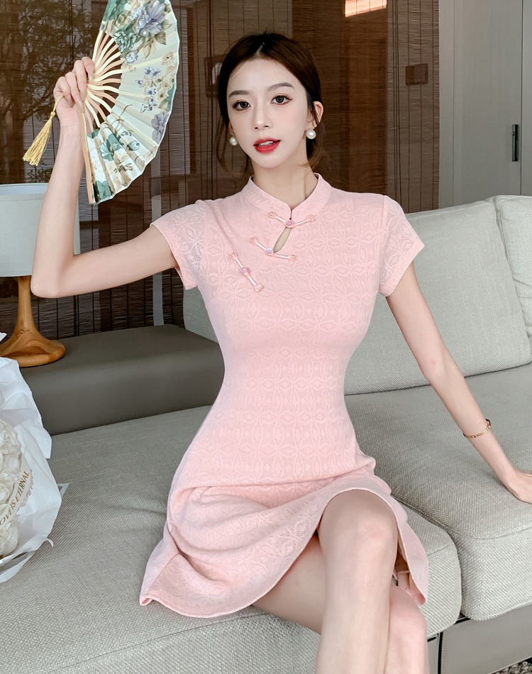 Short sleeve summer small fellow dress for women