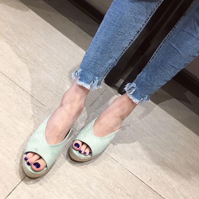 Fish mouth slippers slipsole high-heeled shoes for women