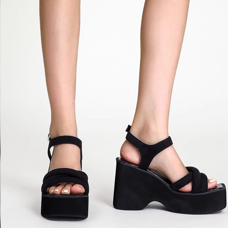 Summer black sandals slipsole trifle platform for women