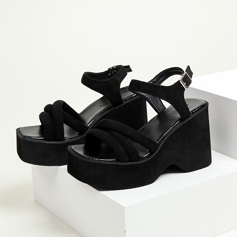 Summer black sandals slipsole trifle platform for women
