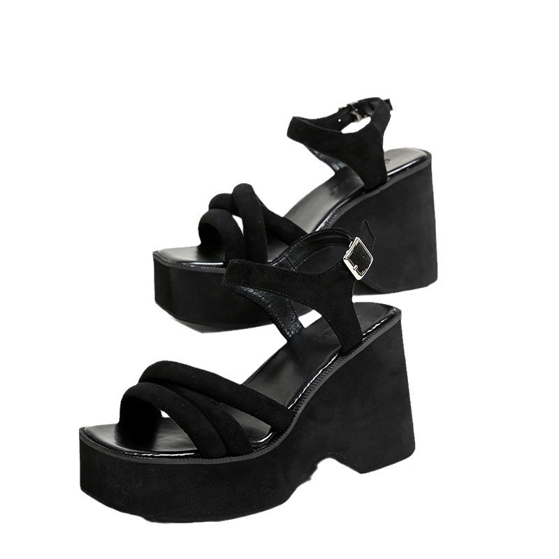 Summer black sandals slipsole trifle platform for women