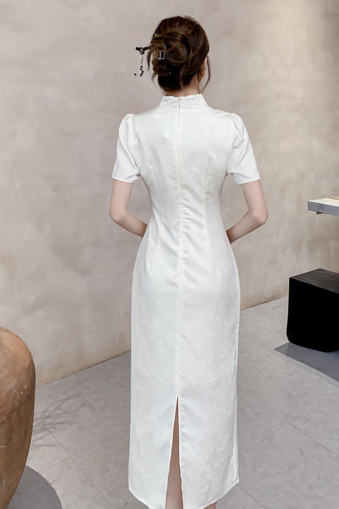 Jacquard summer cheongsam Chinese style dress
