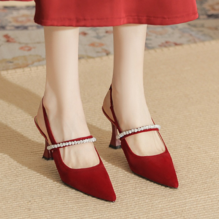 Fine-root high-heeled shoes broadcloth sandals for women