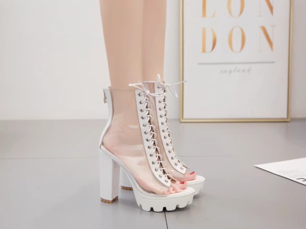 Fish mouth high-heeled shoes summer boots for women