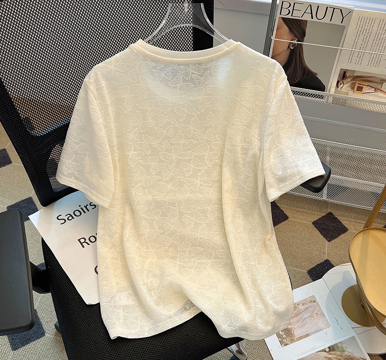 Short sleeve T-shirt rhinestone tops for women