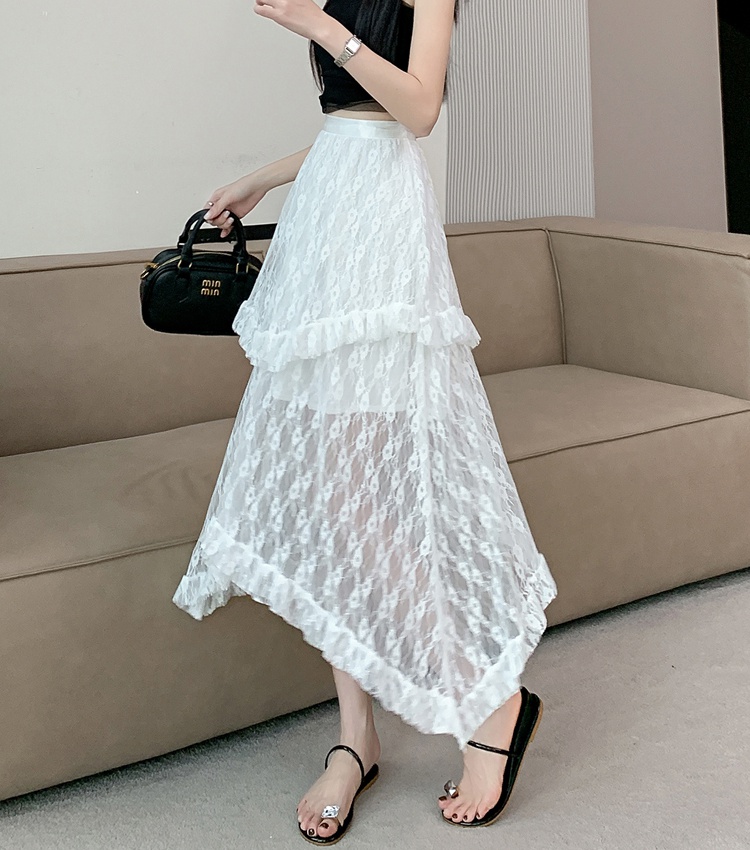 A-line Japanese style skirt lace long skirt for women