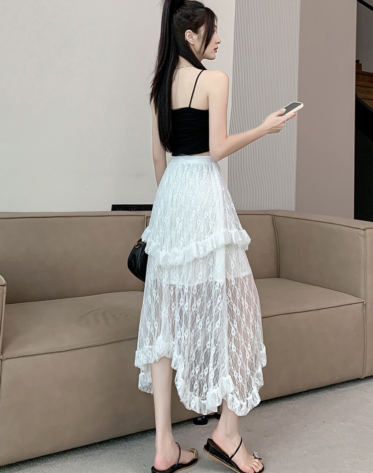 A-line Japanese style skirt lace long skirt for women