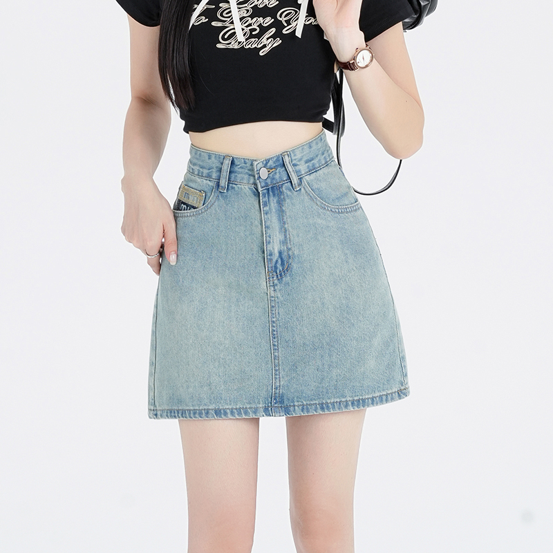 Embroidery denim skirt summer short skirt for women