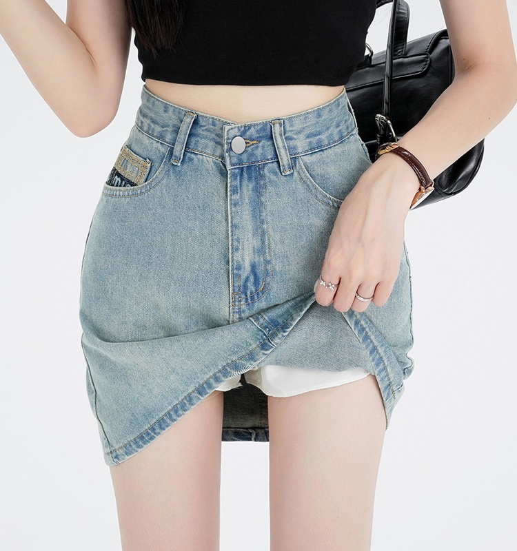 Embroidery denim skirt summer short skirt for women