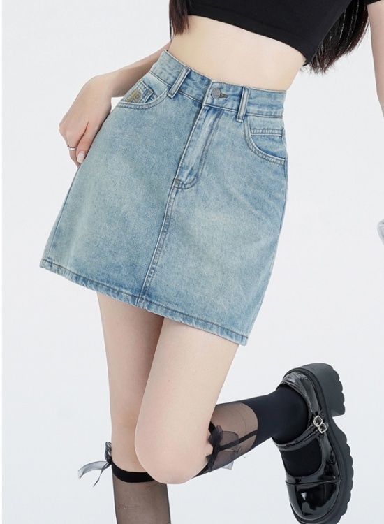 Denim all-match high waist skirt A-line summer short skirt