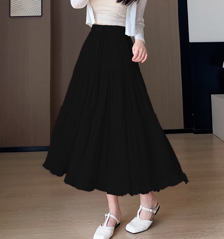 Frenum pure long skirt slim A-line skirt for women