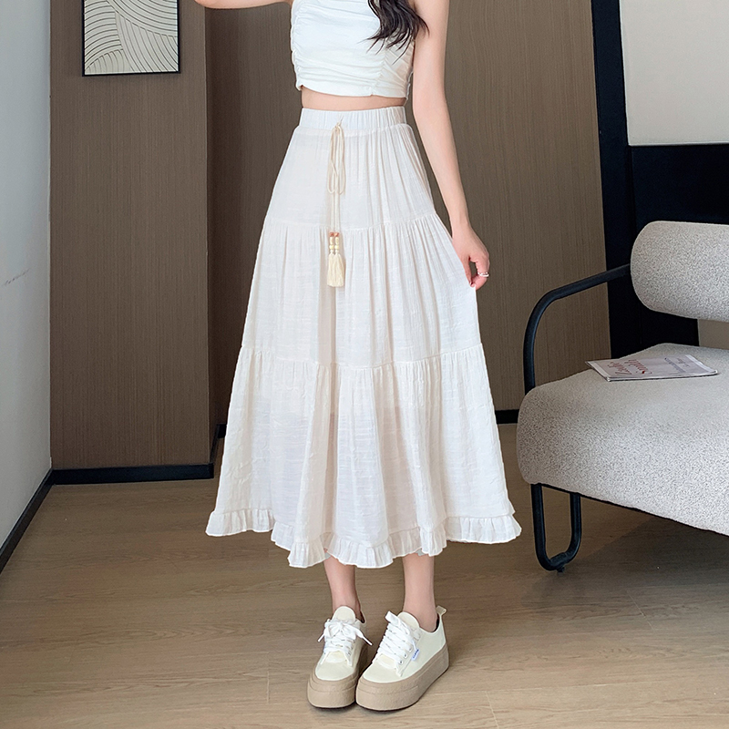 Frenum pure long skirt slim A-line skirt for women