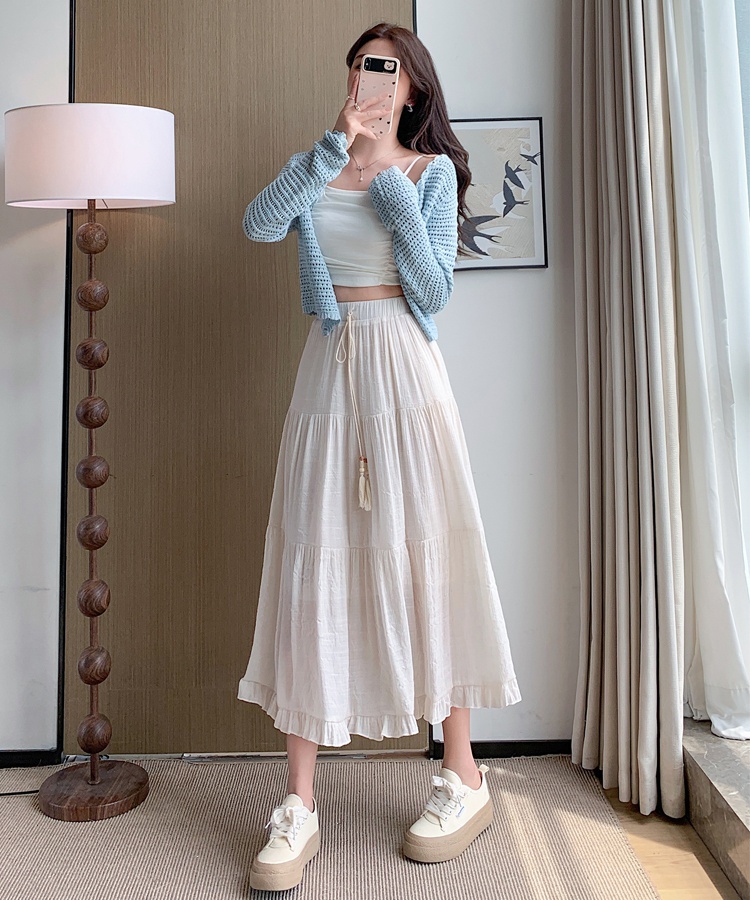 Frenum pure long skirt slim A-line skirt for women