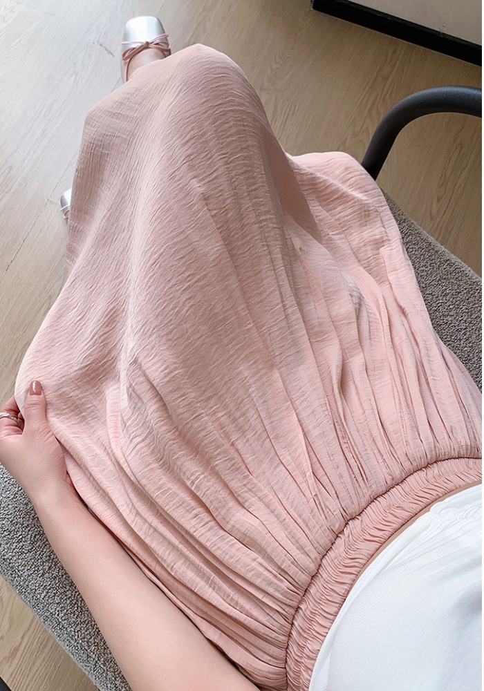 Pleated summer long skirt supple skirt for women