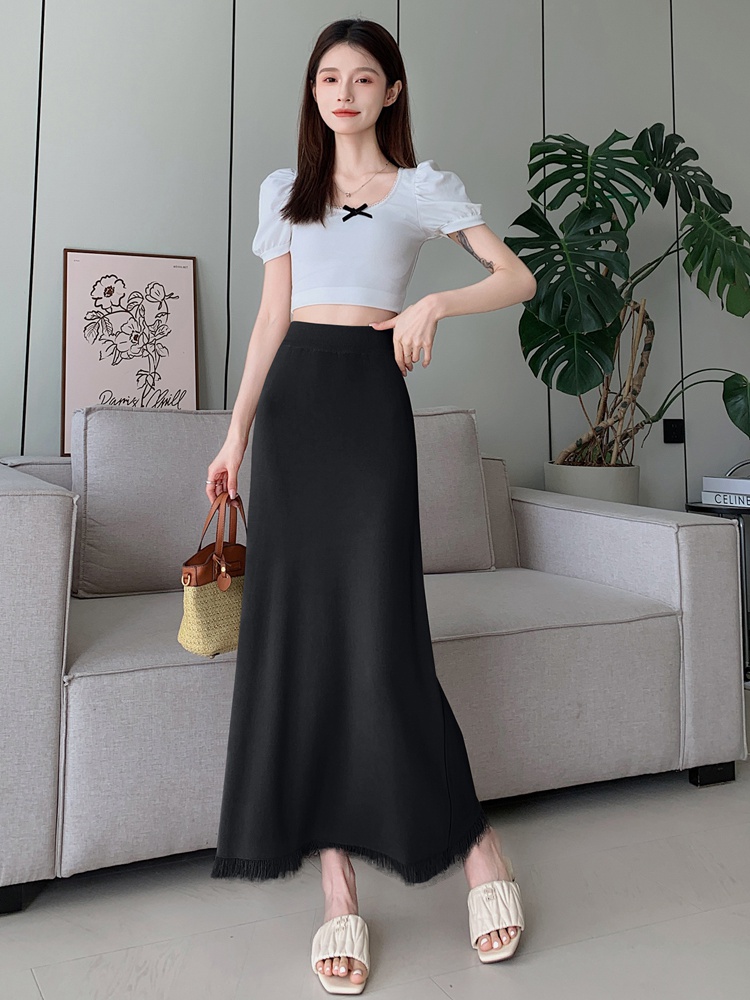 Summer high waist skirt package hip long skirt