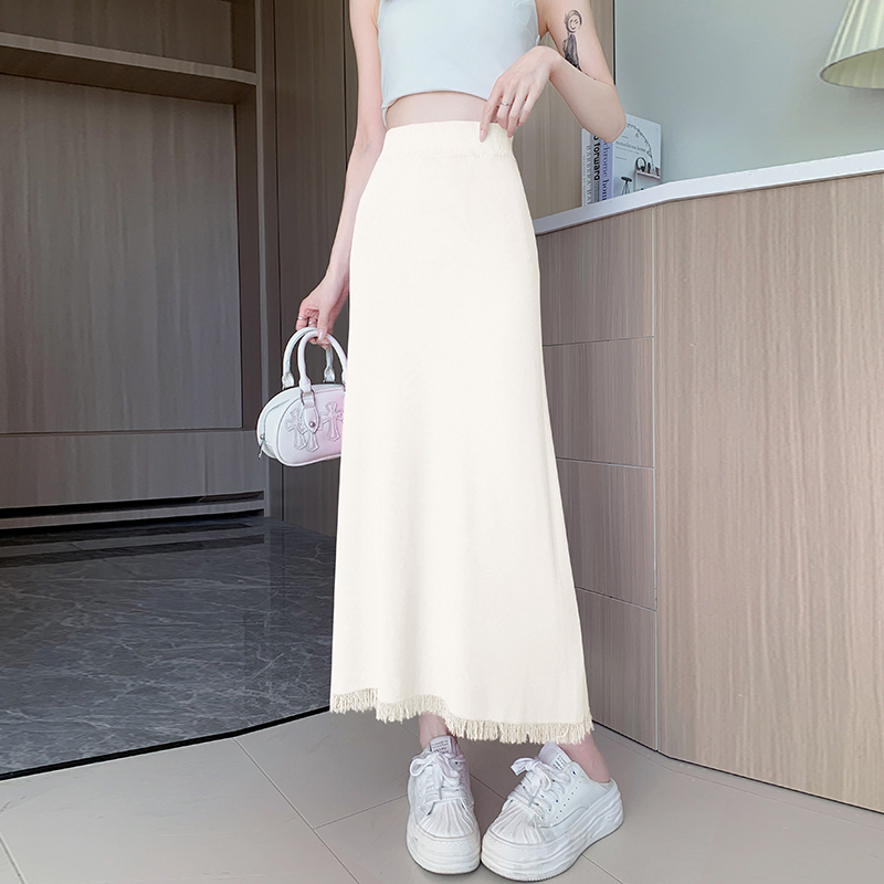 Summer high waist skirt package hip long skirt