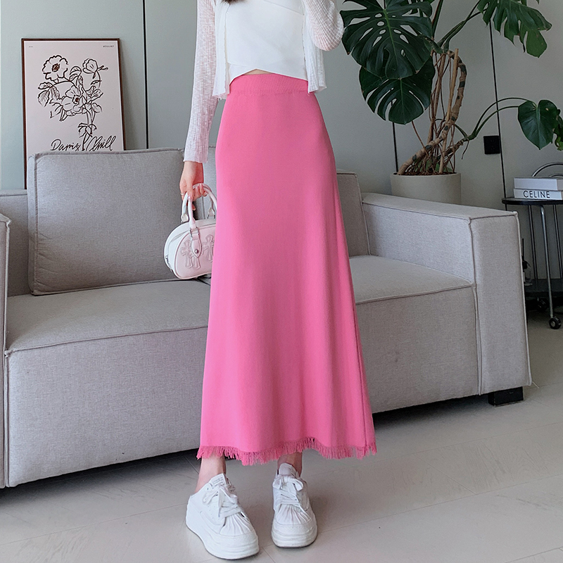 Summer high waist skirt package hip long skirt