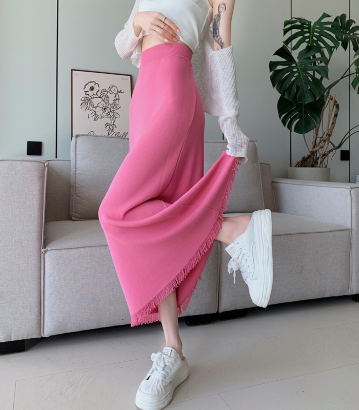 Summer high waist skirt package hip long skirt