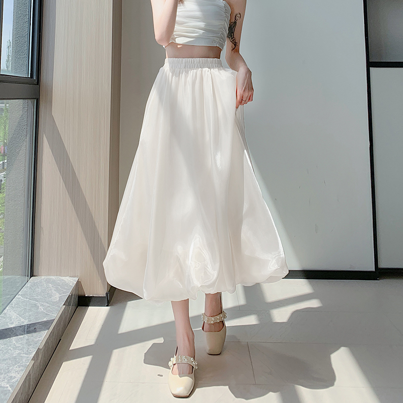 High waist work clothing A-line skirt for women