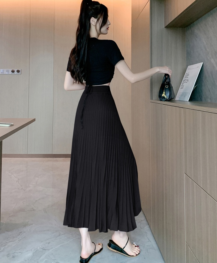 A-line knitted skirt summer long skirt for women