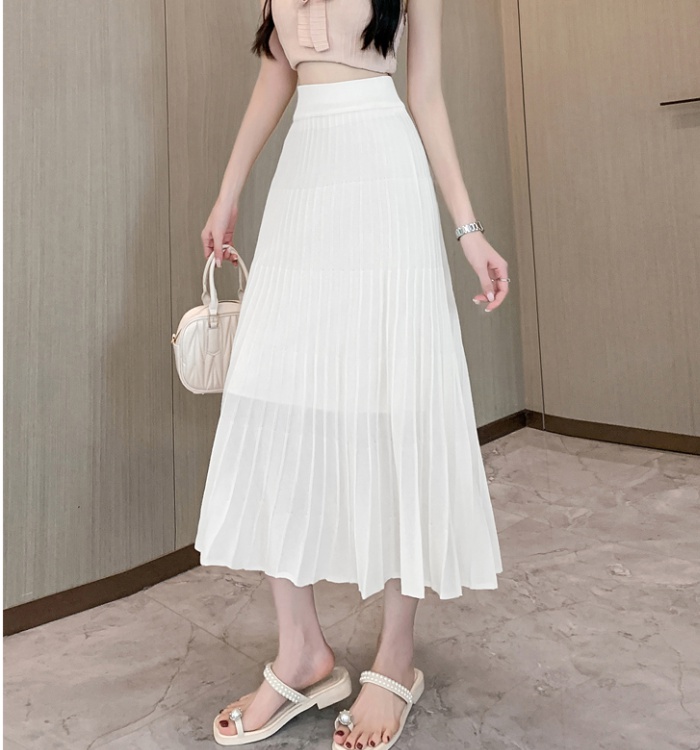 A-line knitted skirt summer long skirt for women