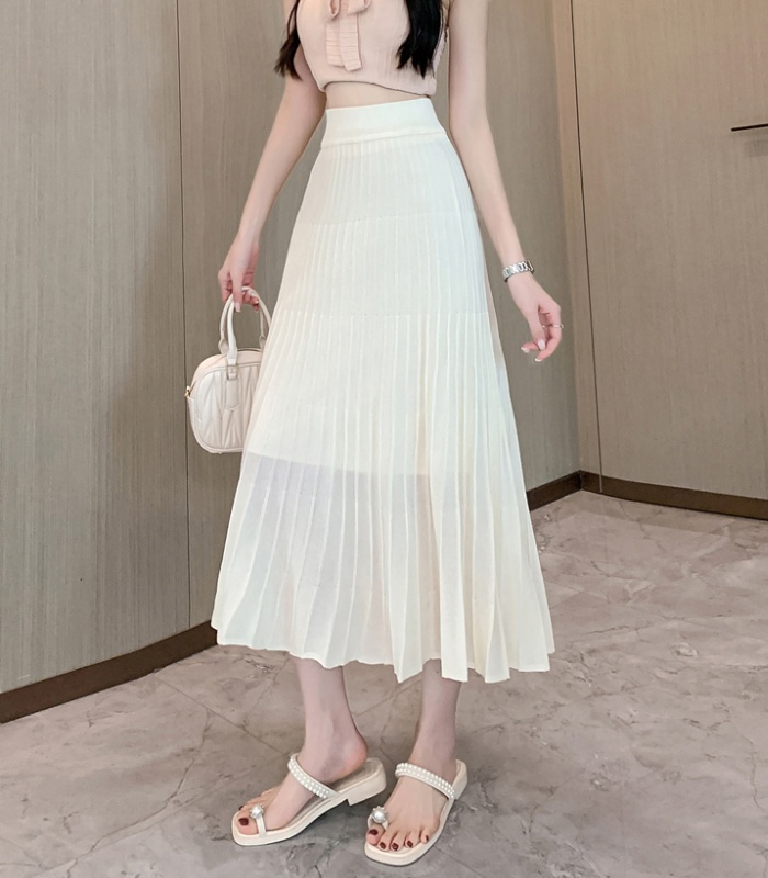 A-line knitted skirt summer long skirt for women