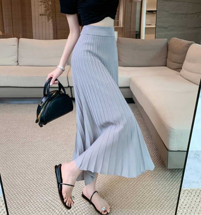 A-line knitted skirt summer long skirt for women