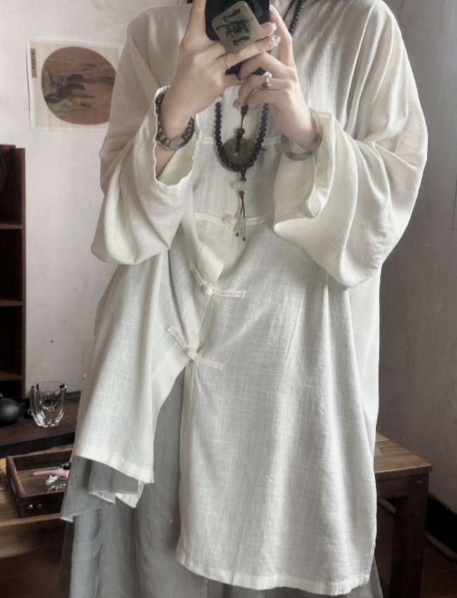 Summer Chinese style cardigan cotton linen coat