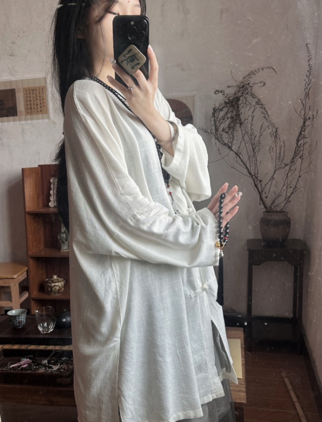 Summer Chinese style cardigan cotton linen coat