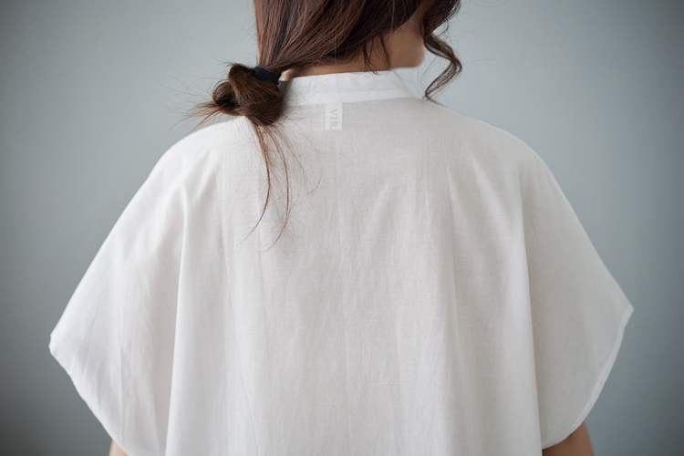 All-match unique long tops niche split cotton linen shirt