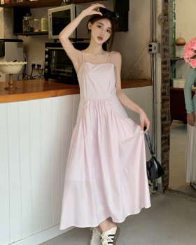 Romantic strap dress vacation dress for women