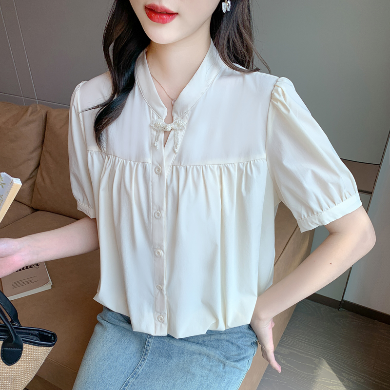 Thin slim loose shirt unique chiffon T-shirt