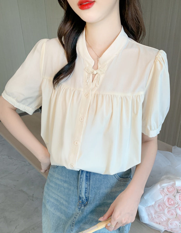 Thin slim loose shirt unique chiffon T-shirt