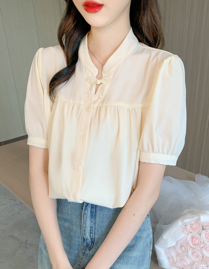 Thin slim loose shirt unique chiffon T-shirt