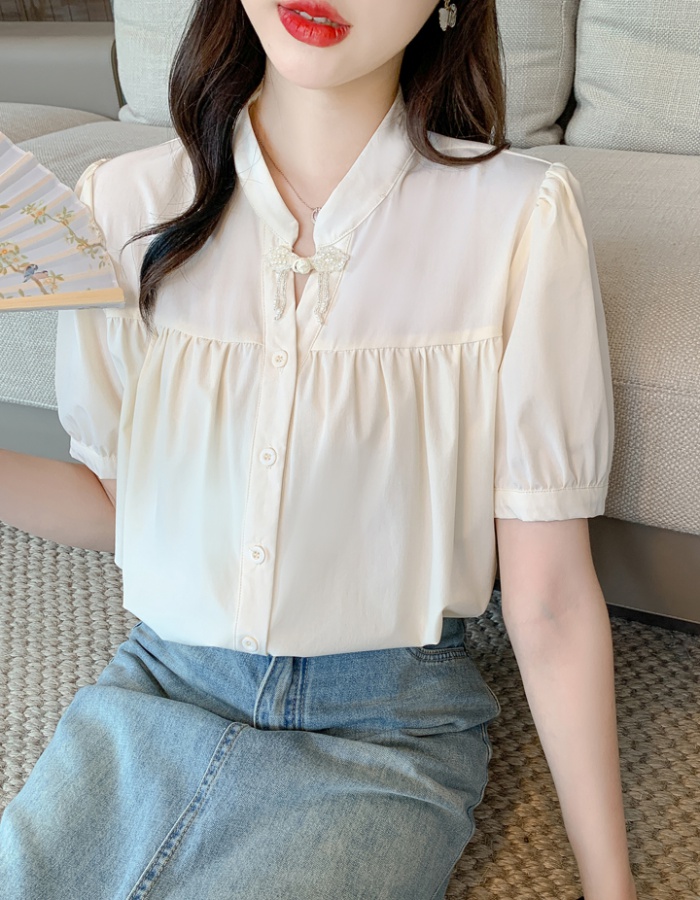 Thin slim loose shirt unique chiffon T-shirt