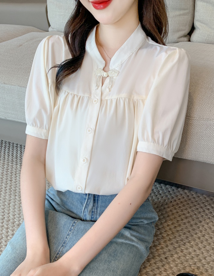 Thin slim loose shirt unique chiffon T-shirt