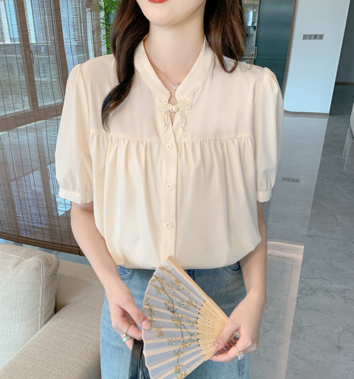 Thin slim loose shirt unique chiffon T-shirt