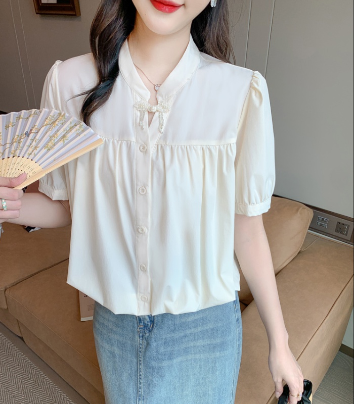 Thin slim loose shirt unique chiffon T-shirt