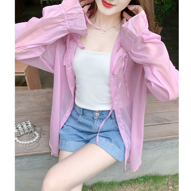 Summer chiffon tops Western style fashion cardigan for women