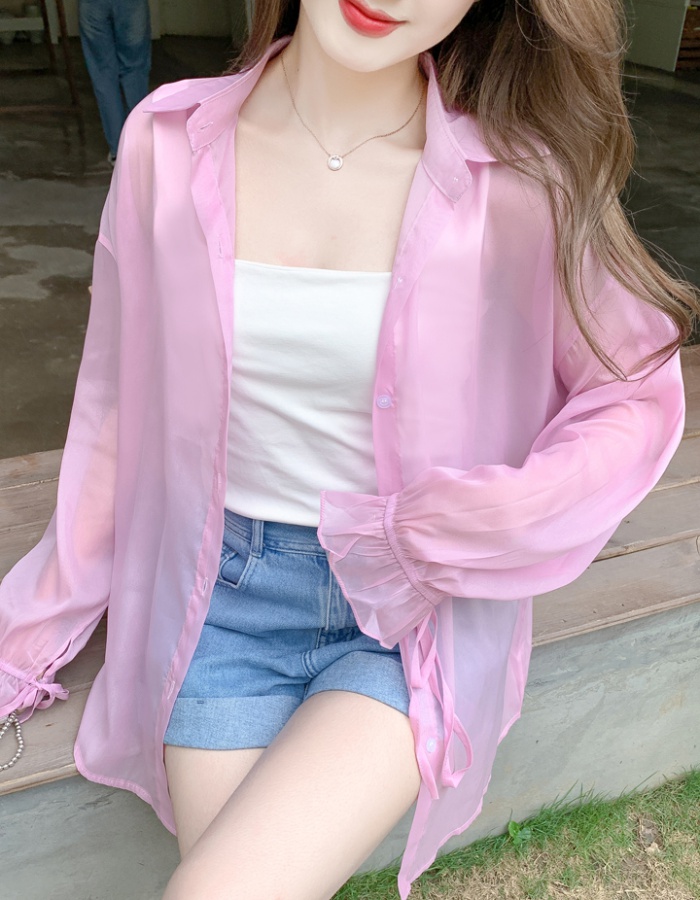 Summer chiffon tops Western style fashion cardigan for women