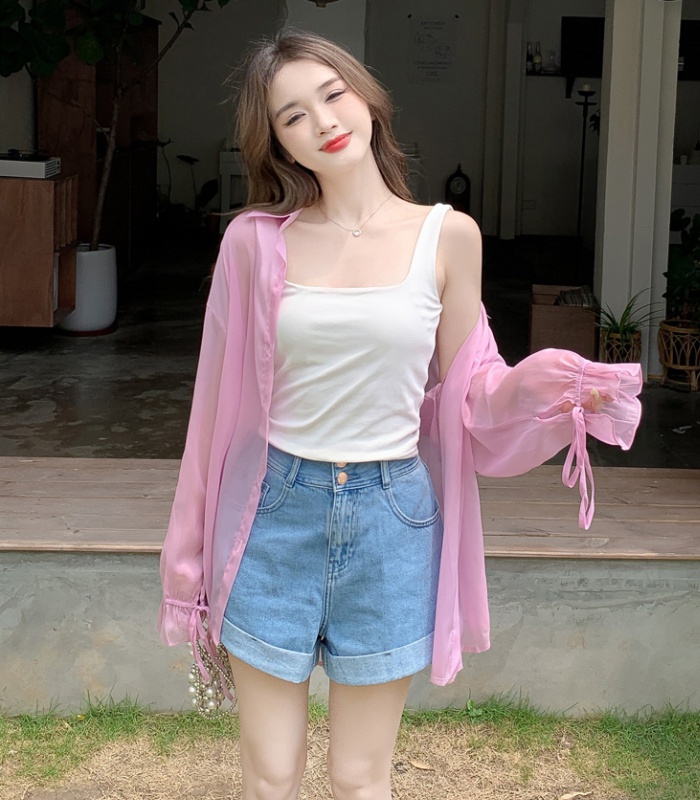 Summer chiffon tops Western style fashion cardigan for women