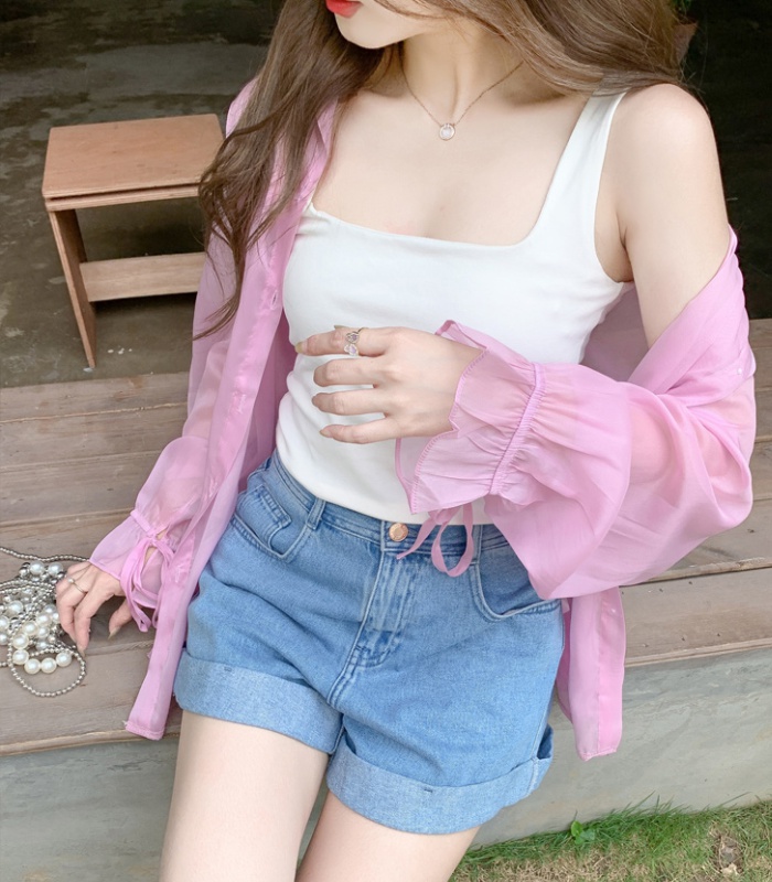 Summer chiffon tops Western style fashion cardigan for women