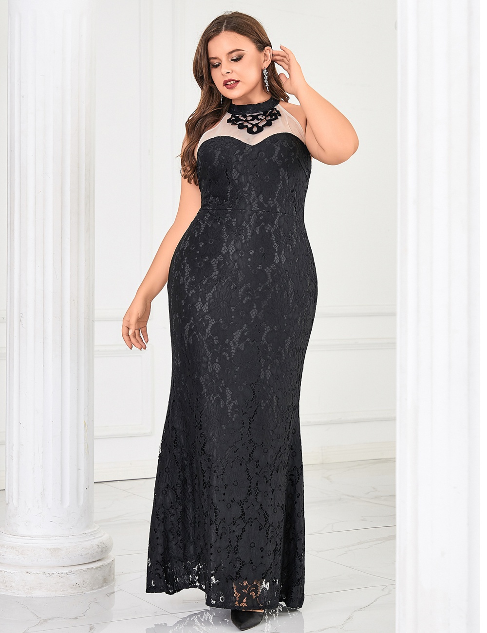 Slim evening dress European style formal dress