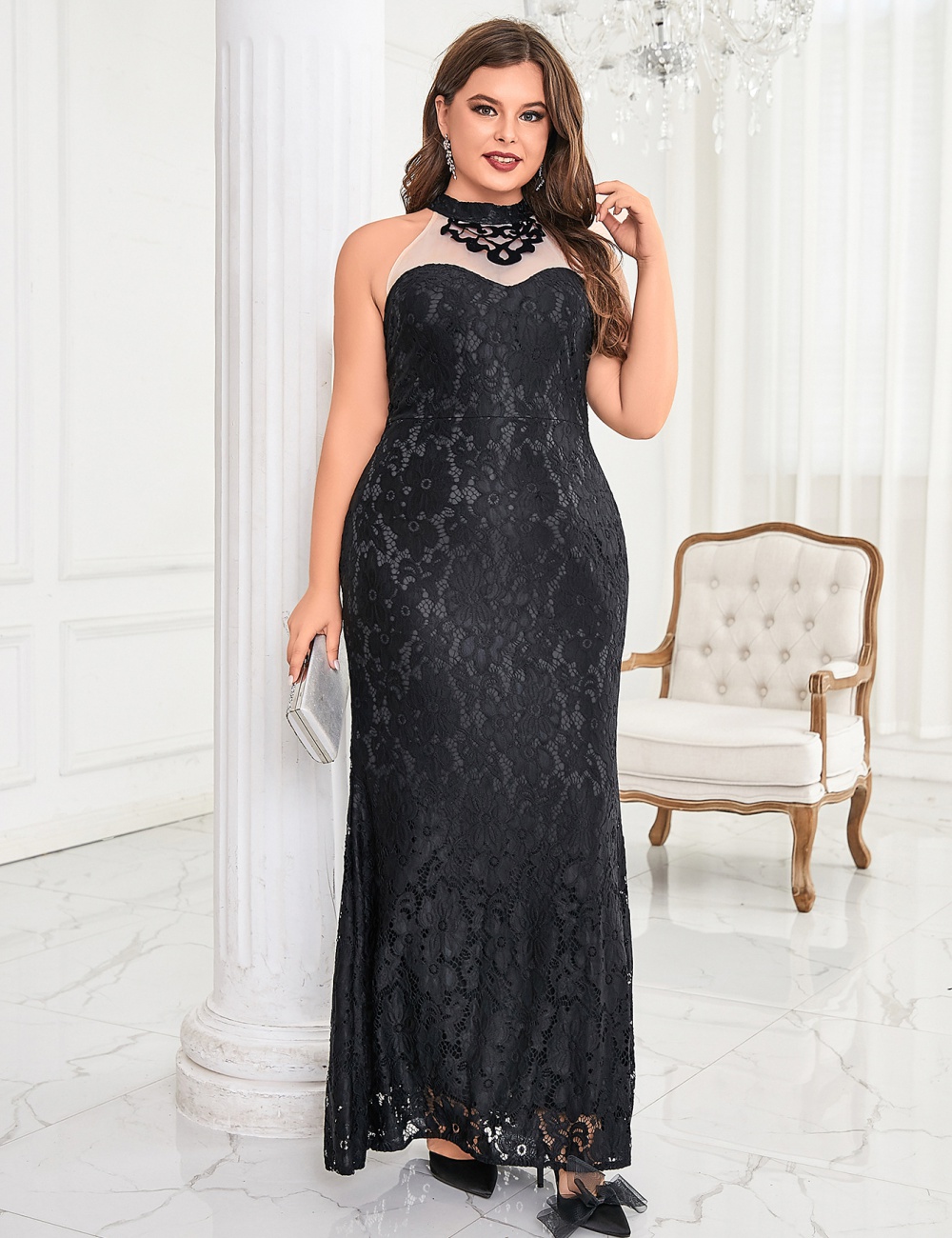 Slim evening dress European style formal dress