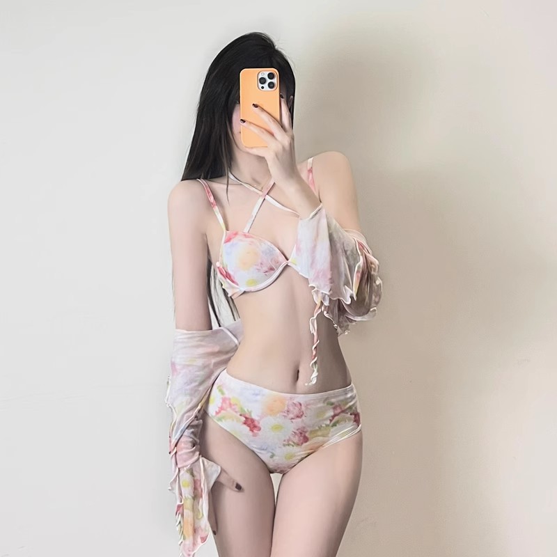 Bikini sexy slim lady swimwear 3pcs set for women