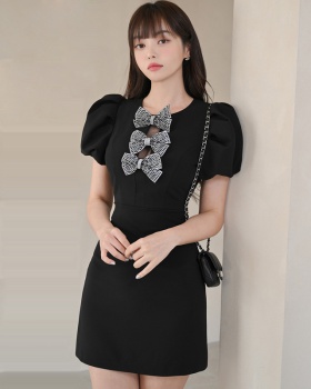 Bow package hip summer fashion slim dress for women
